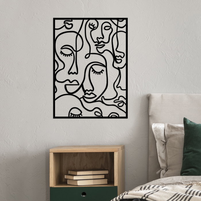 Wallity Faces 2 - Escultura de Pared de Metal Negra Wallity Faces 2 - Escultura de Pared de Metal Negra